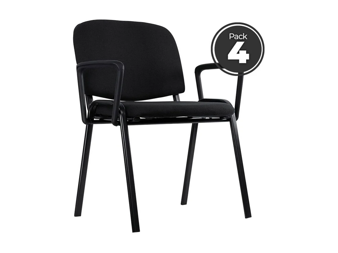 Pack 4 Sillas de Oficina sin ruedas ni brazos Ofis con Brazos - Máxima Ergonomía - Ideal para Escritorio y Gaming