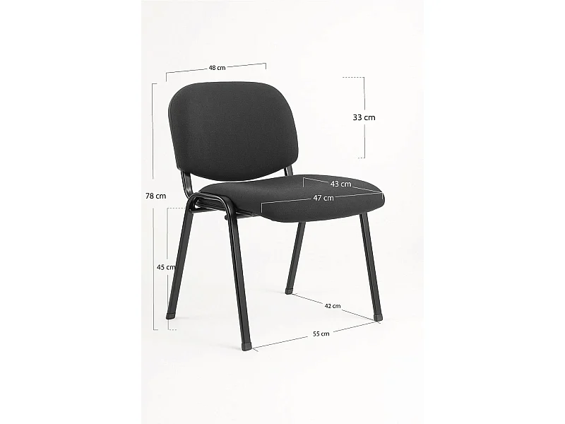 Pack 4 Sillas de Oficina sin ruedas ni brazos Ofis - Máxima Ergonomía - Ideal para Escritorio y Gaming