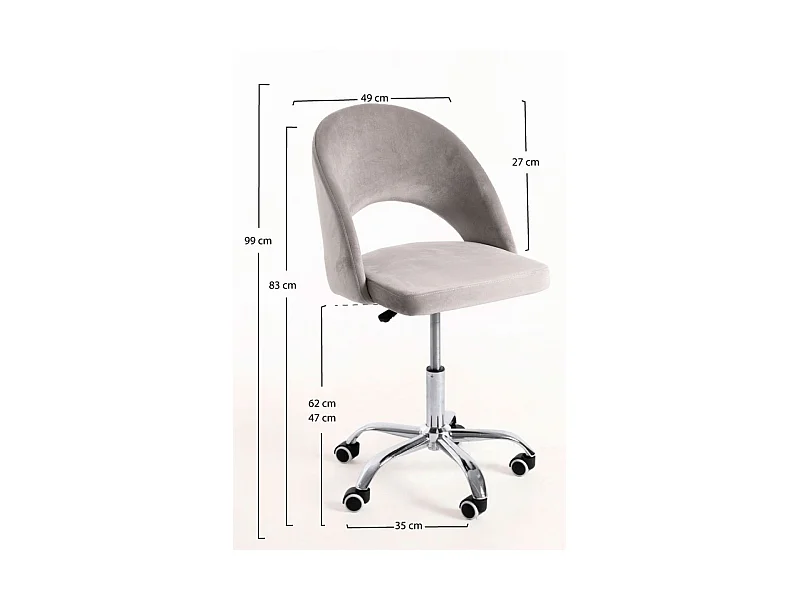 Silla de Escritorio sin brazos Hole Terciopelo Office - Diseño innovador - Ideal para Estudio y Oficinas