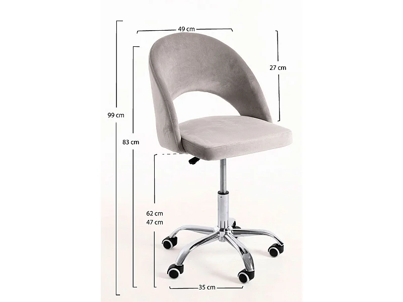 Silla de Escritorio sin brazos Hole Terciopelo Office - Diseño innovador - Ideal para Estudio y Oficinas