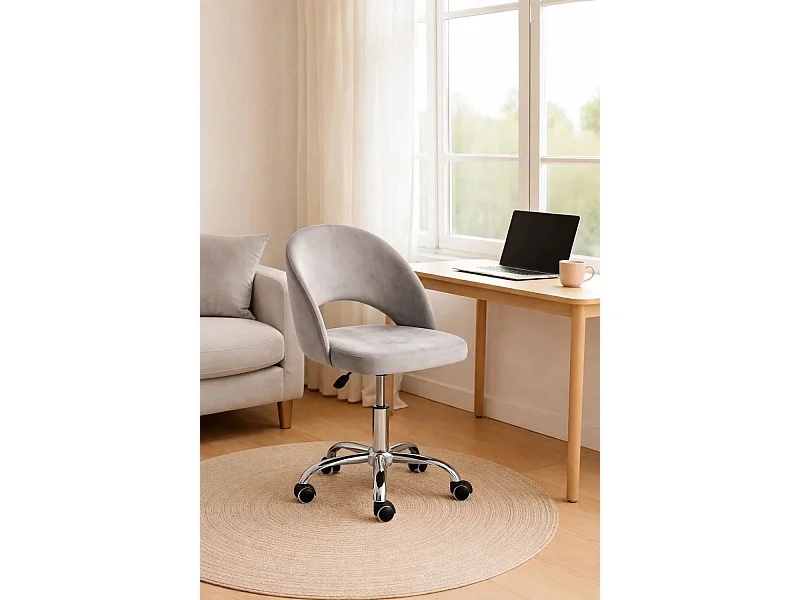 Silla de Escritorio sin brazos Hole Terciopelo Office - Diseño innovador - Ideal para Estudio y Oficinas