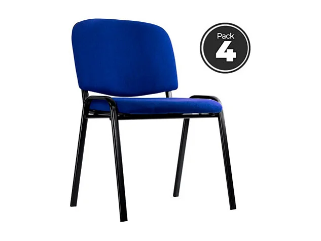 Pack 4 Sillas de Oficina sin ruedas ni brazos Ofis - Máxima Ergonomía - Ideal para Escritorio y Gaming