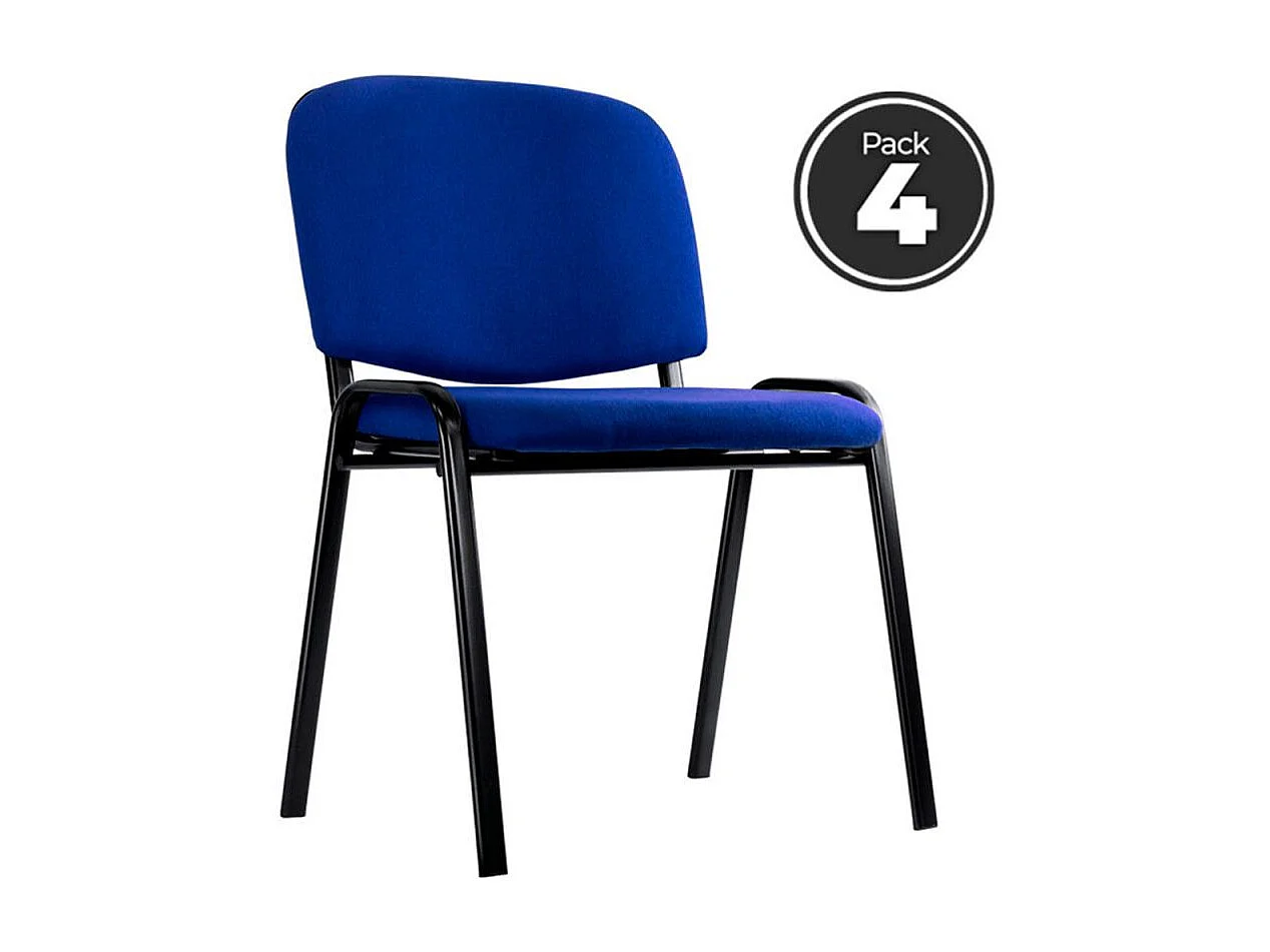 Pack 4 Sillas de Oficina sin ruedas ni brazos Ofis - Máxima Ergonomía - Ideal para Escritorio y Gaming