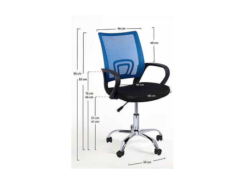 Silla de Oficina Azul y Negra Midi Pro - Máxima Ergonomía - Ideal para Escritorio y Gaming