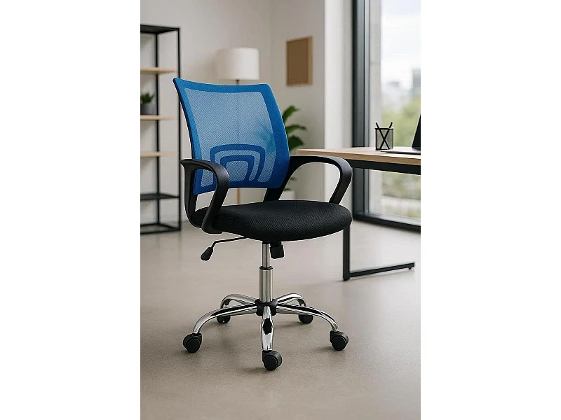 Silla de Oficina Azul y Negra Midi Pro - Máxima Ergonomía - Ideal para Escritorio y Gaming