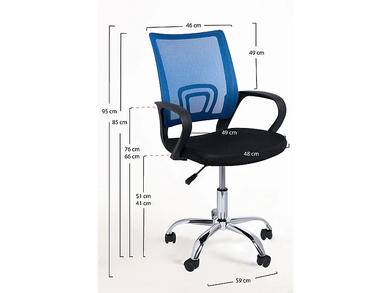 Silla de Oficina Azul y Negra Midi Pro - Máxima Ergonomía - Ideal para Escritorio y Gaming
