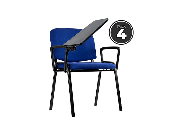 Pack 4 Sillas de Oficina sin ruedas ni brazos Ofis con Pala y Brazo - Máxima Ergonomía - Ideal para Escritorio y Gaming