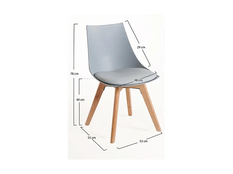 Packs Sillas Comedor - Pack 4 Sillas Blok - Gris claro
