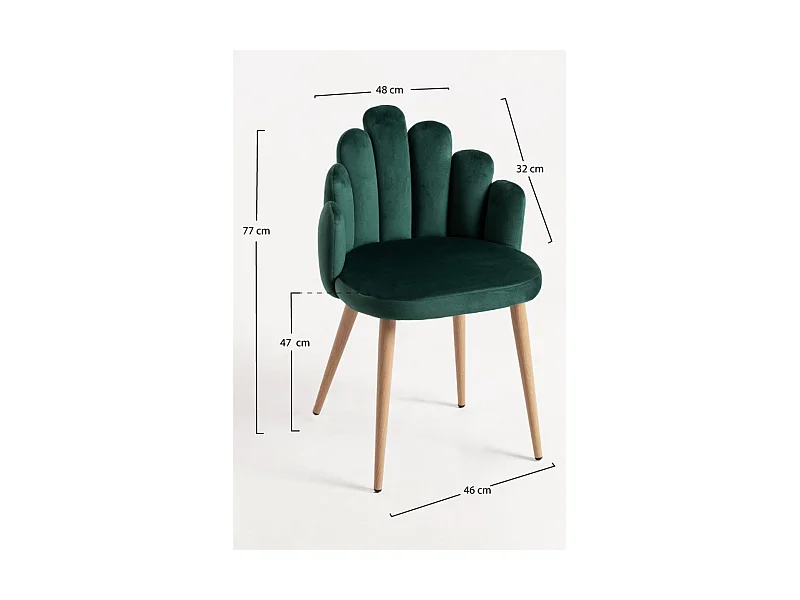 Packs Sillas Comedor - Pack 2 Sillas Hand Terciopelo - Verde