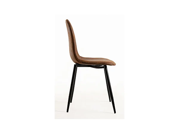 Packs Sillas Comedor - Pack 6 Sillas Black Teok Polipiel - Marrón Vintage