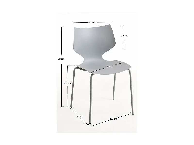 Sillas Comedor - Silla Plecy - Gris