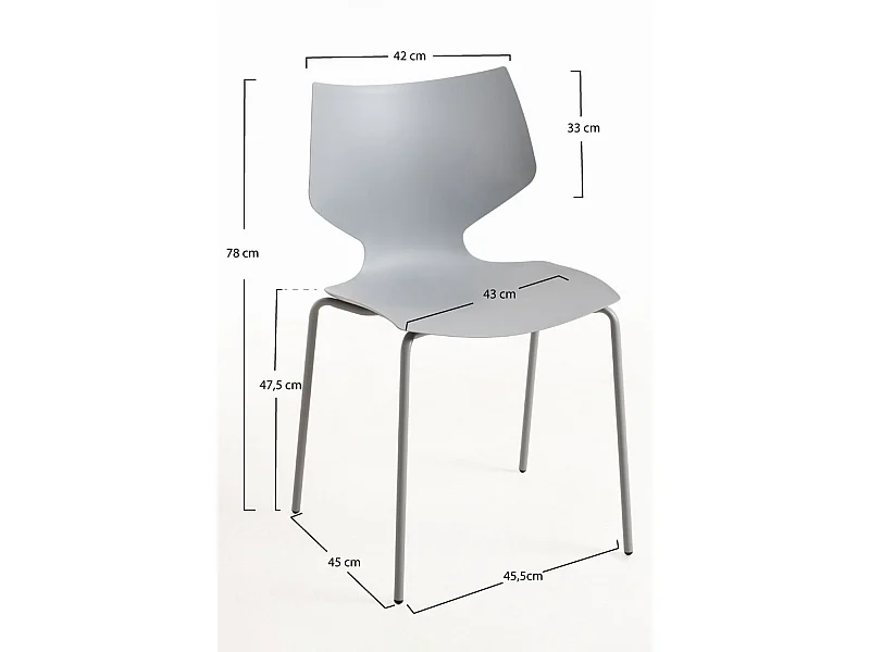 Sillas Comedor - Silla Plecy - Gris