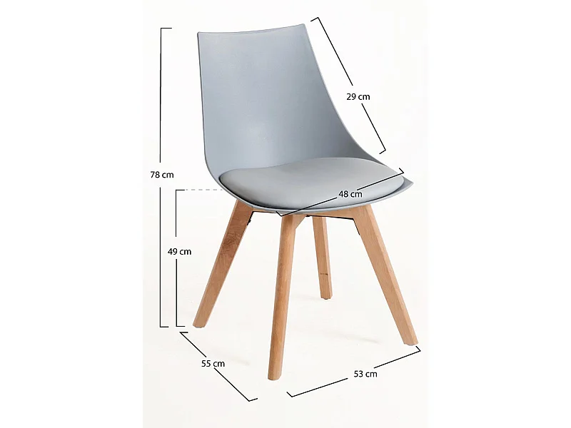 Sillas Comedor - Silla Blok - Gris