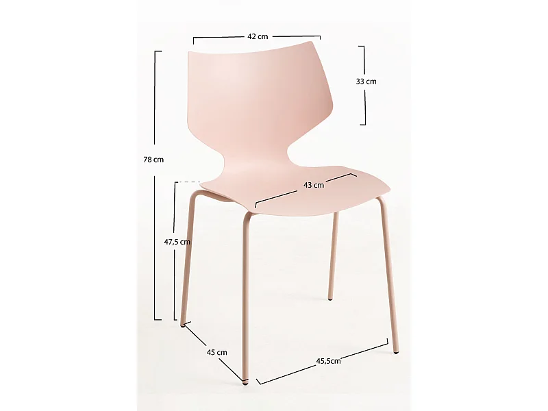 Packs Sillas Comedor - Pack 4 Sillas Plecy - Rosa