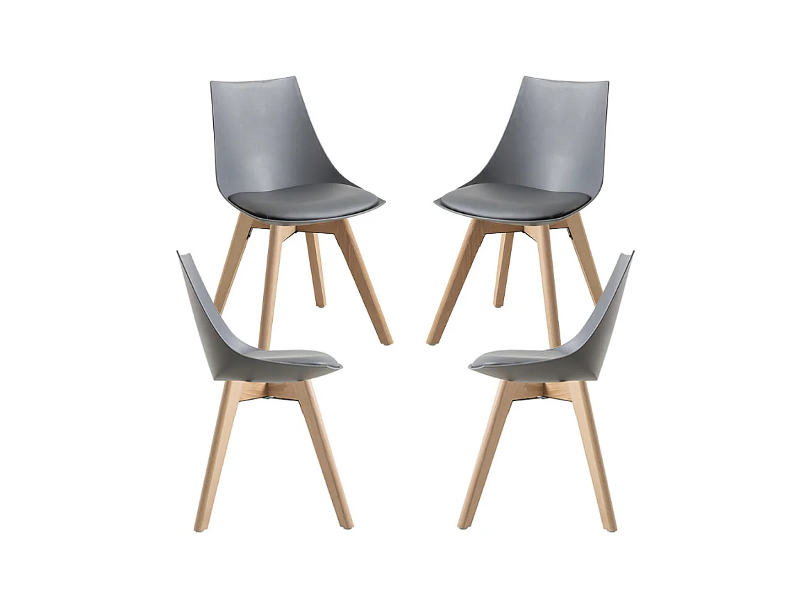 Packs Sillas Comedor - Pack 4 Sillas Blok - Gris oscuro