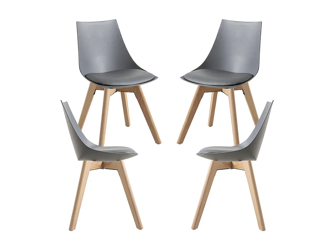 Packs Sillas Comedor - Pack 4 Sillas Blok - Gris oscuro