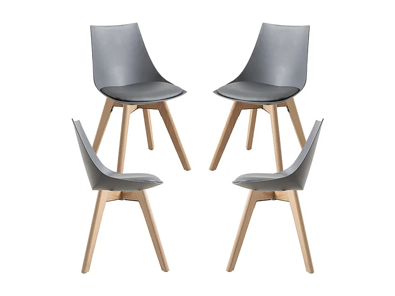 Packs Sillas Comedor - Pack 4 Sillas Blok - Gris oscuro