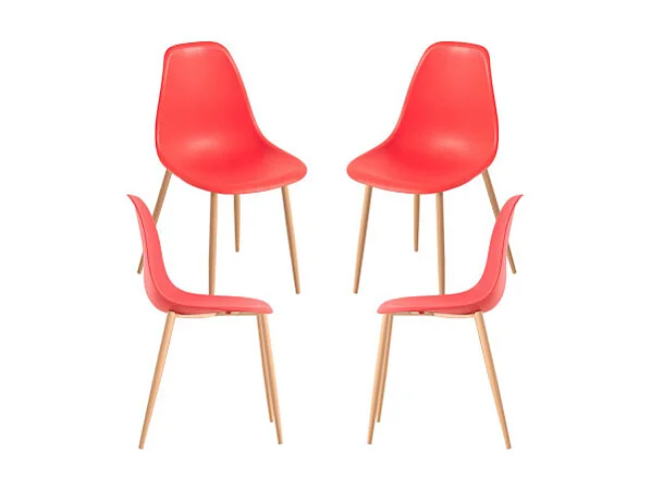 Packs Sillas Comedor - Pack 4 Sillas Mykle - Rojo