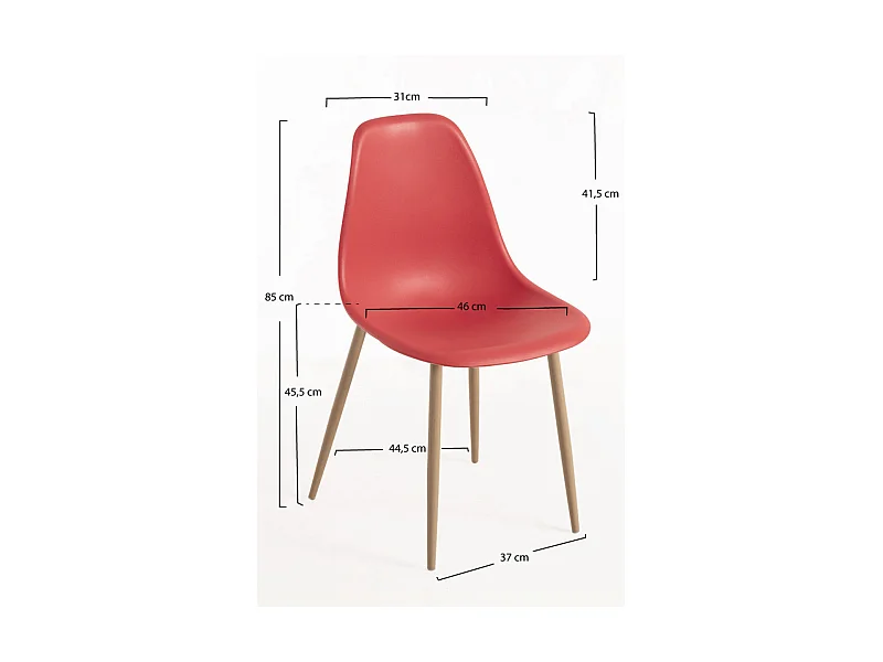 Packs Sillas Comedor - Pack 2 Sillas Mykle - Rojo
