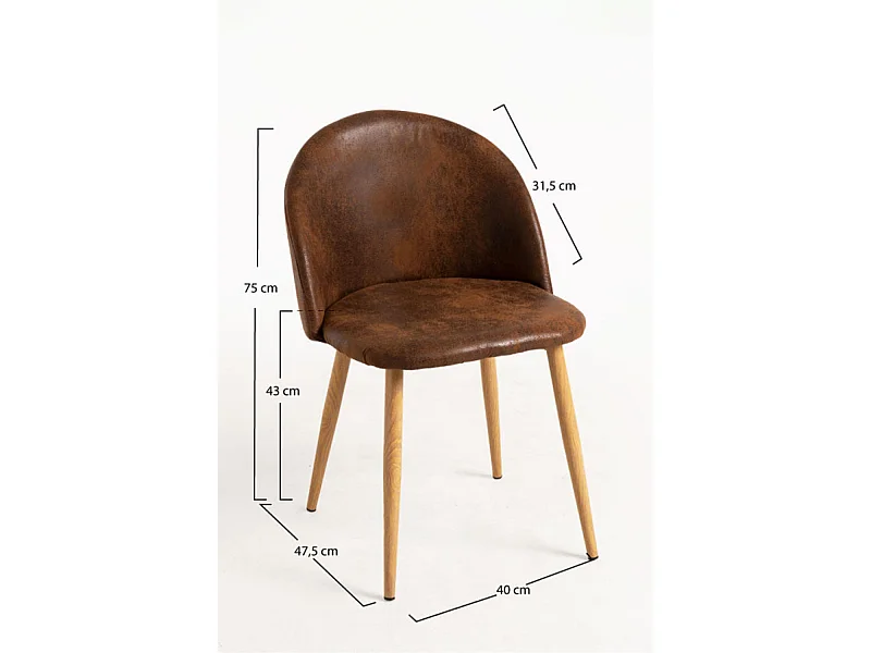 Sillas Comedor - Silla Vint Polipiel - Marrón Vintage