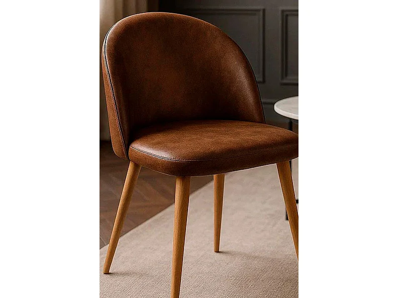 Sillas Comedor - Silla Vint Polipiel - Marrón Vintage
