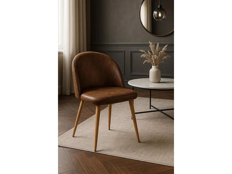 Sillas Comedor - Silla Vint Polipiel - Marrón Vintage