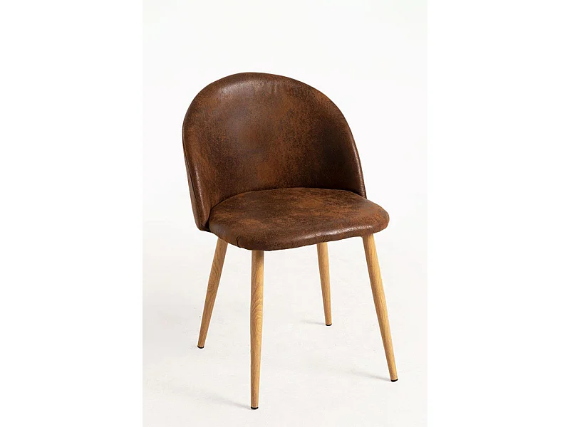 Sillas Comedor - Silla Vint Polipiel - Marrón Vintage