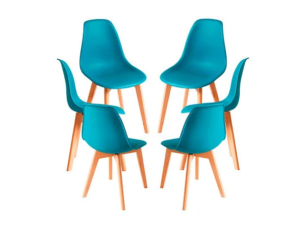 Packs Sillas Comedor - Pack 6 Sillas Kelen - Verde azulado