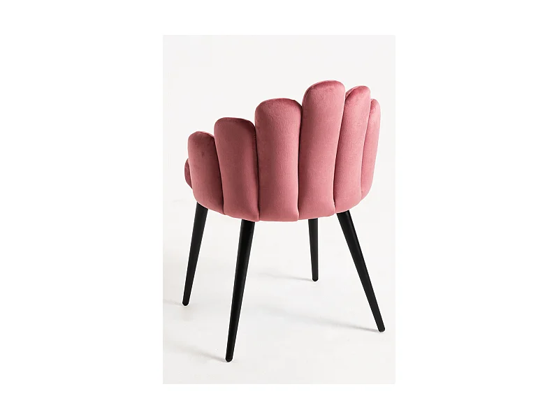 Packs Sillas Comedor - Pack 2 Sillas Hand Terciopelo Patas Negras - Rosa