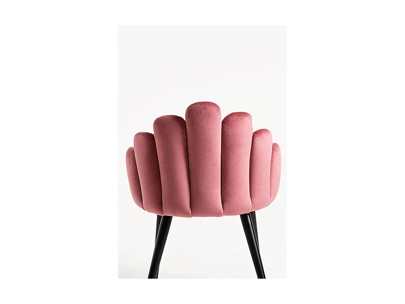Packs Sillas Comedor - Pack 2 Sillas Hand Terciopelo Patas Negras - Rosa