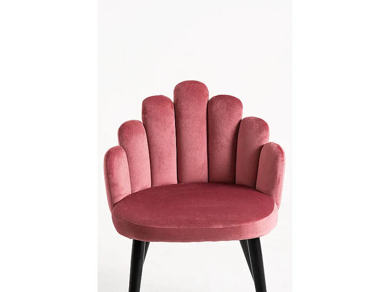 Packs Sillas Comedor - Pack 2 Sillas Hand Terciopelo Patas Negras - Rosa