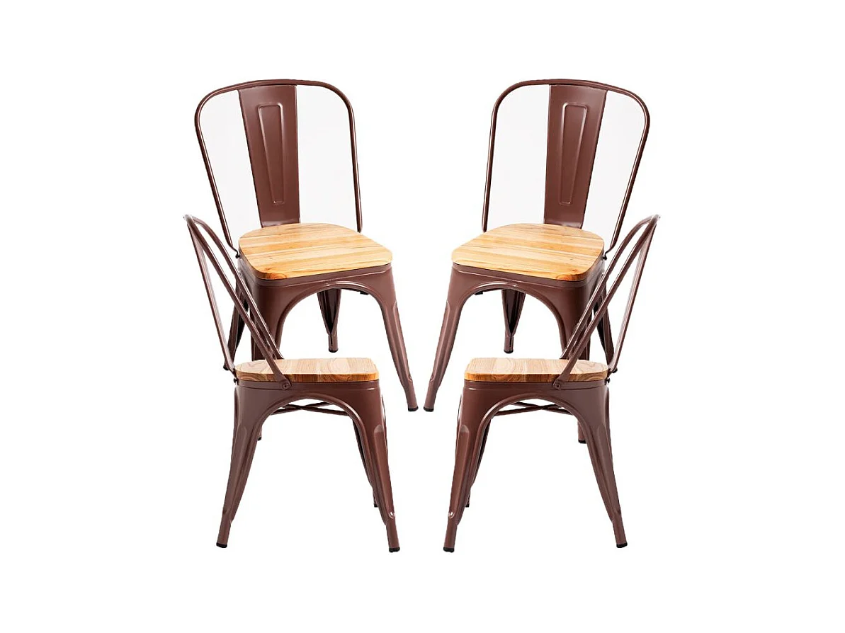 Packs Sillas Comedor - Pack 4 Sillas Torix Madera Natural - Marrón