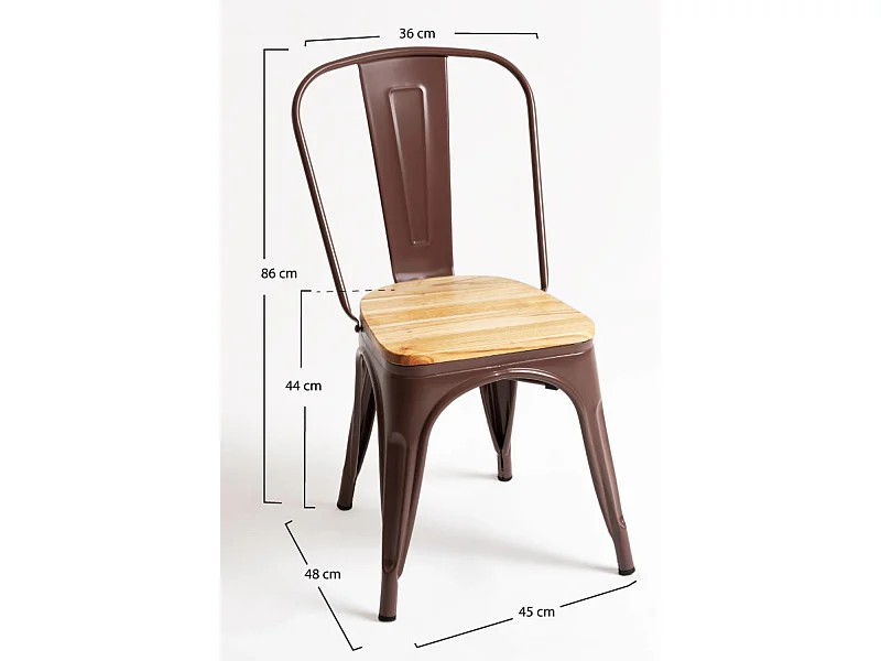 Packs Sillas Comedor - Pack 4 Sillas Torix Madera Natural - Marrón