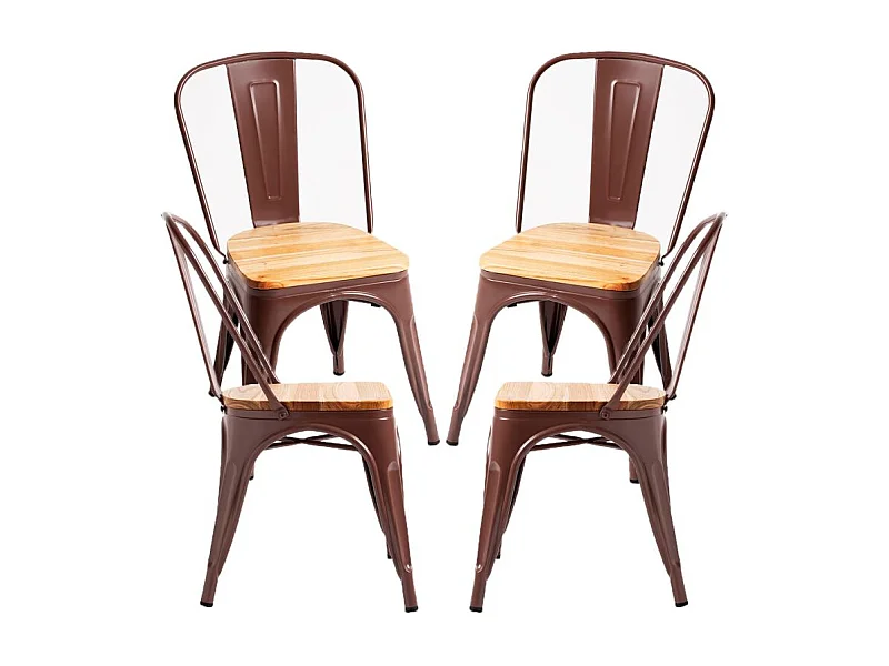 Packs Sillas Comedor - Pack 4 Sillas Torix Madera Natural - Marrón
