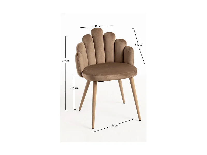 Packs Sillas Comedor - Pack 2 Sillas Hand Terciopelo - Marrón