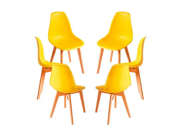 Packs Sillas Comedor - Pack 6 Sillas Kelen - Amarillo