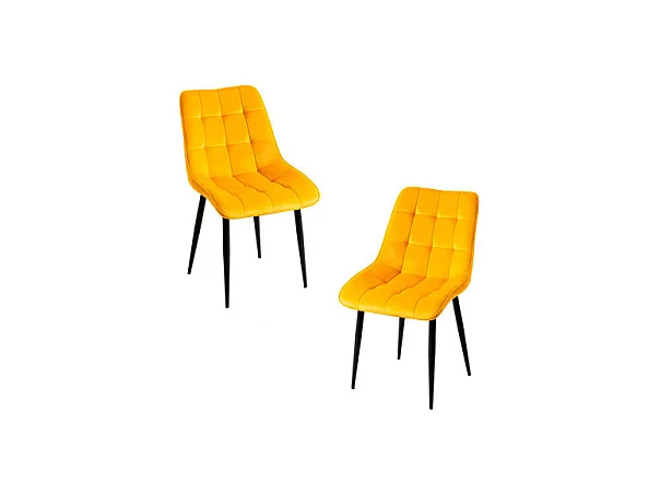 Packs Sillas Comedor - Pack 2 Sillas Cade Terciopelo - Amarillo