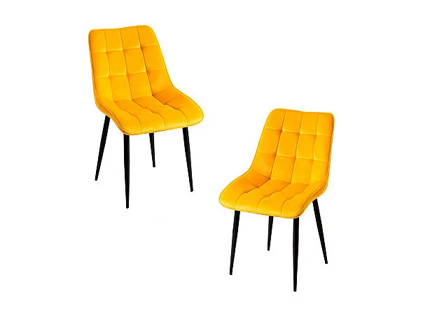 Packs Sillas Comedor - Pack 2 Sillas Cade Terciopelo - Amarillo