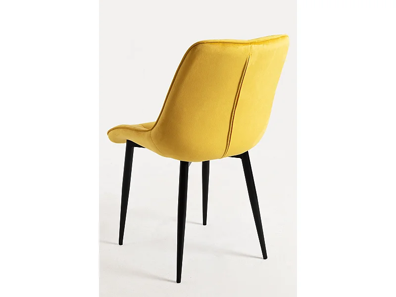 Packs Sillas Comedor - Pack 2 Sillas Cade Terciopelo - Amarillo