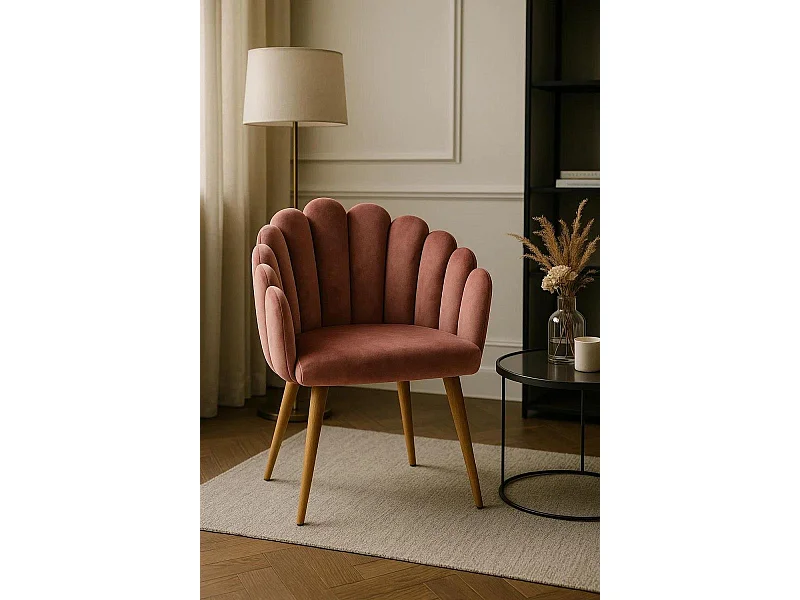 Sillas Comedor - Sillón Main Terciopelo - Rosa