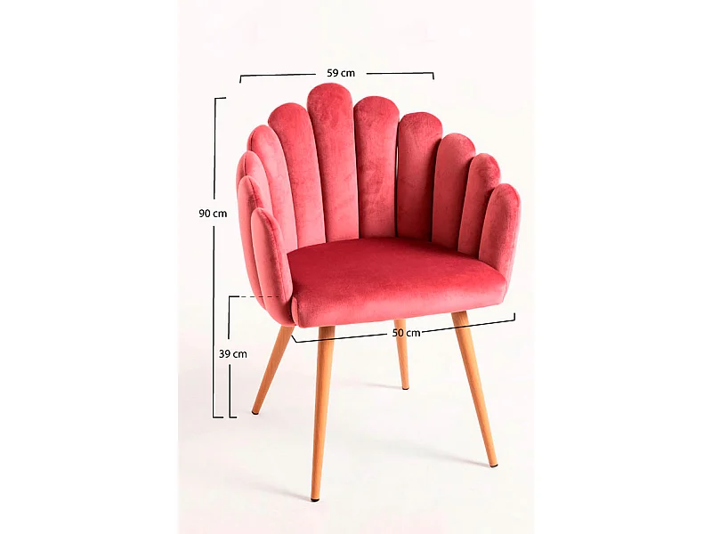 Sillas Comedor - Sillón Main Terciopelo - Rosa