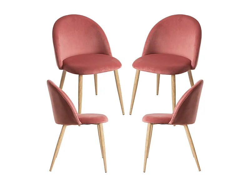 Packs Sillas Comedor - Pack 4 Sillas Vint Terciopelo - Rosa