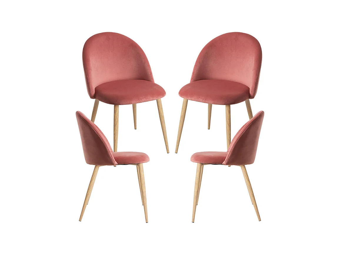 Packs Sillas Comedor - Pack 4 Sillas Vint Terciopelo - Rosa