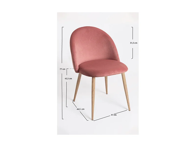 Packs Sillas Comedor - Pack 4 Sillas Vint Terciopelo - Rosa