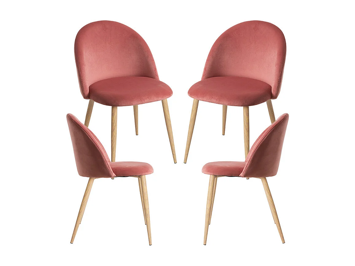 Packs Sillas Comedor - Pack 4 Sillas Vint Terciopelo - Rosa