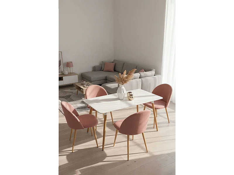 Packs Sillas Comedor - Pack 4 Sillas Vint Terciopelo - Rosa