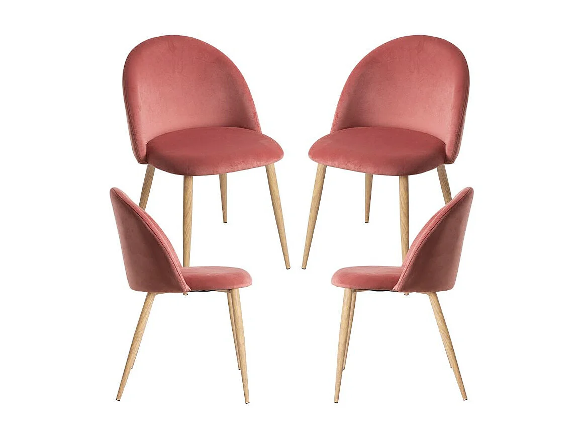 Packs Sillas Comedor - Pack 4 Sillas Vint Terciopelo - Rosa