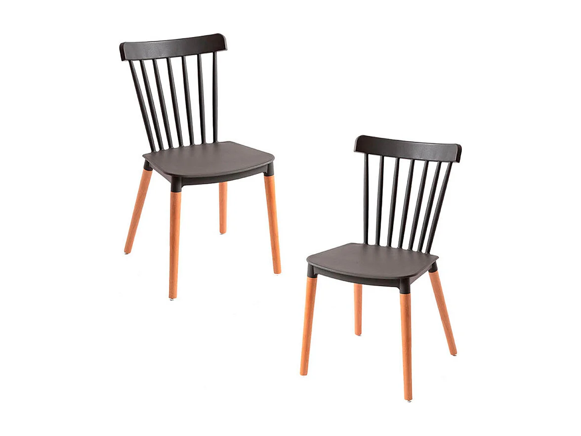 Packs Sillas Comedor - Pack 2 Sillas Leka - Gris oscuro