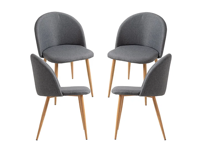 Packs Sillas Comedor - Pack 4 Sillas Vint Tela - Gris oscuro