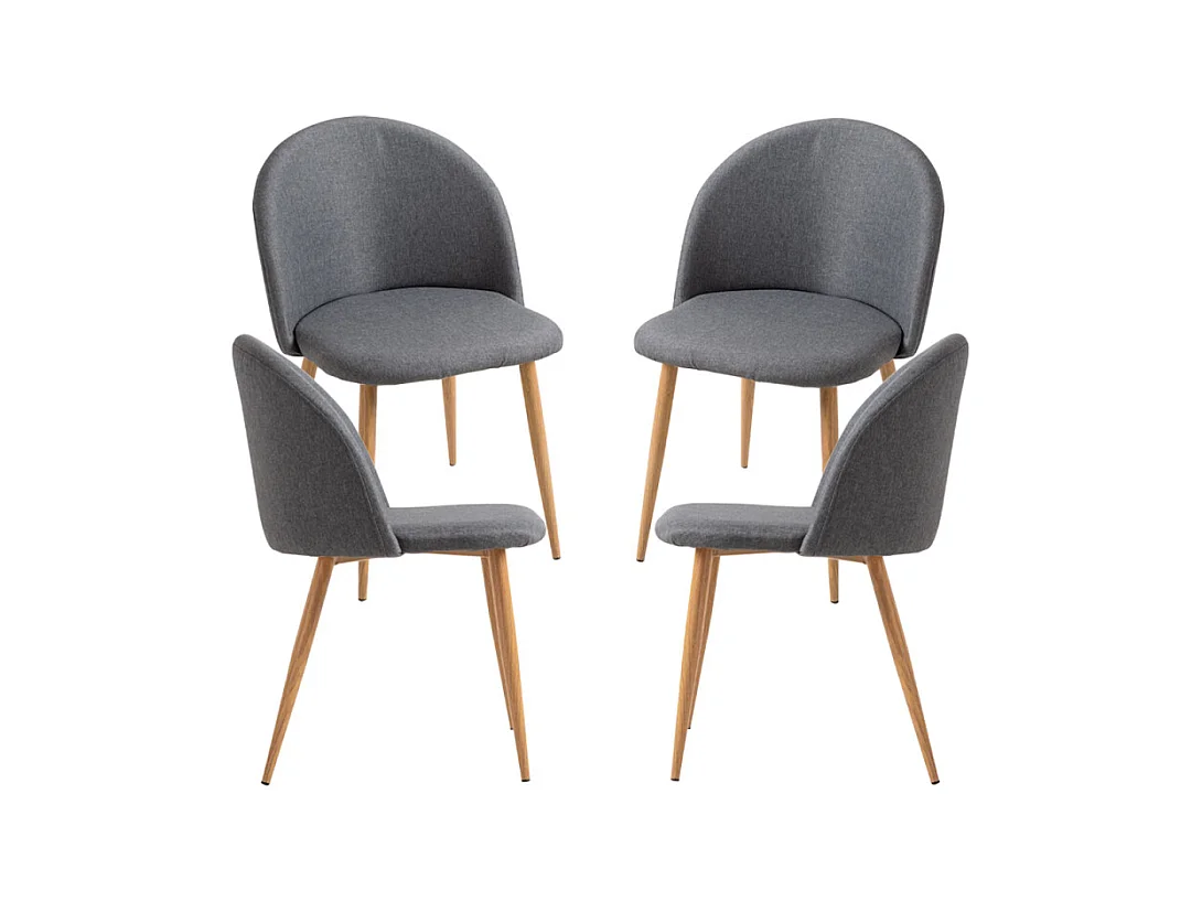 Packs Sillas Comedor - Pack 4 Sillas Vint Tela - Gris oscuro